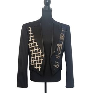 Christian Dior Monseur x Kimbra Art to Wear Open Front Tuxedo Jacket Sz Sm